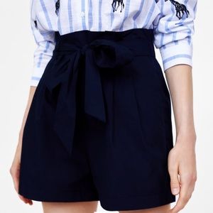 Zara Black Paper Bag Shorts